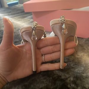 Satin Nude heels shoes 7